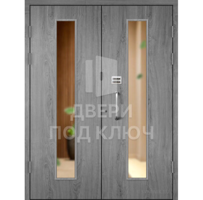 Двустворчатая дверь эконом-класса с панелями МДФ ДПК-13855